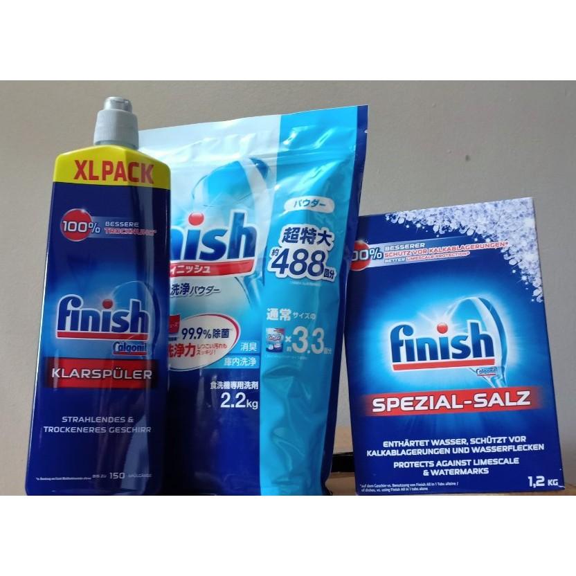 Combo bột rửa bát Finish 2,2kg và Bóng Finish 400ml + Tặng 3 viên finish