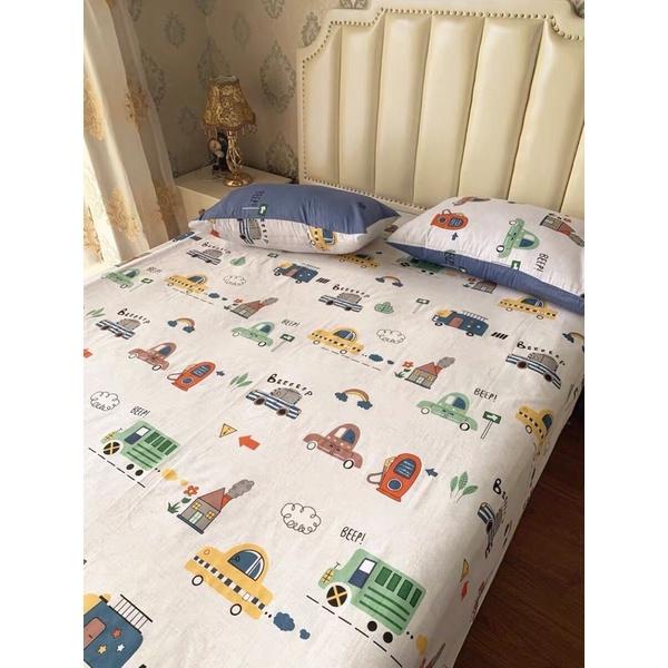 Ga Gối 100% Cotton Hàng Nhập khẩu Cao Cấp 3 Món Mẫu Bé Trai