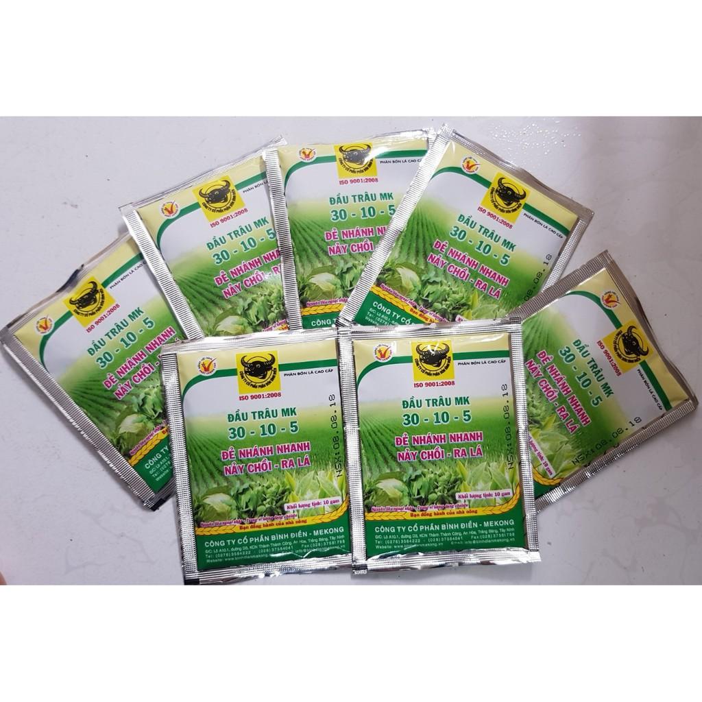 Phân bón lá cao cấp Đầu Trâu MK30-10-5 _Nảy chồi ra lá _10g