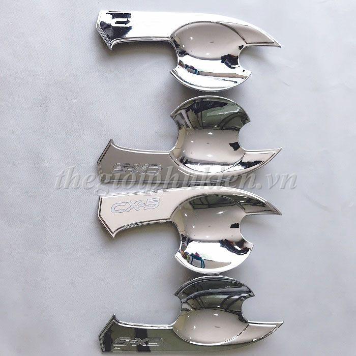 Bộ ốp tay nắm, hõm cửa xe Mazda CX-5, CX5 2016-2017 mạ Crom