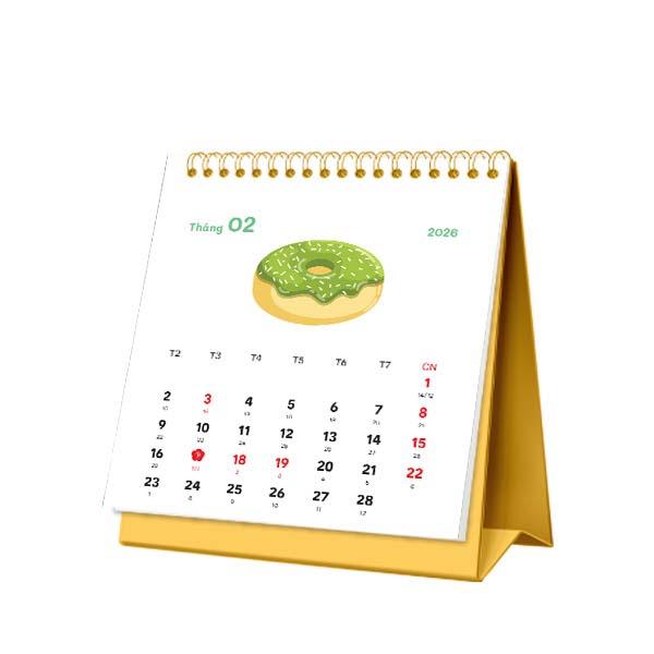 Lịch Bàn Mini - Cake Matcha