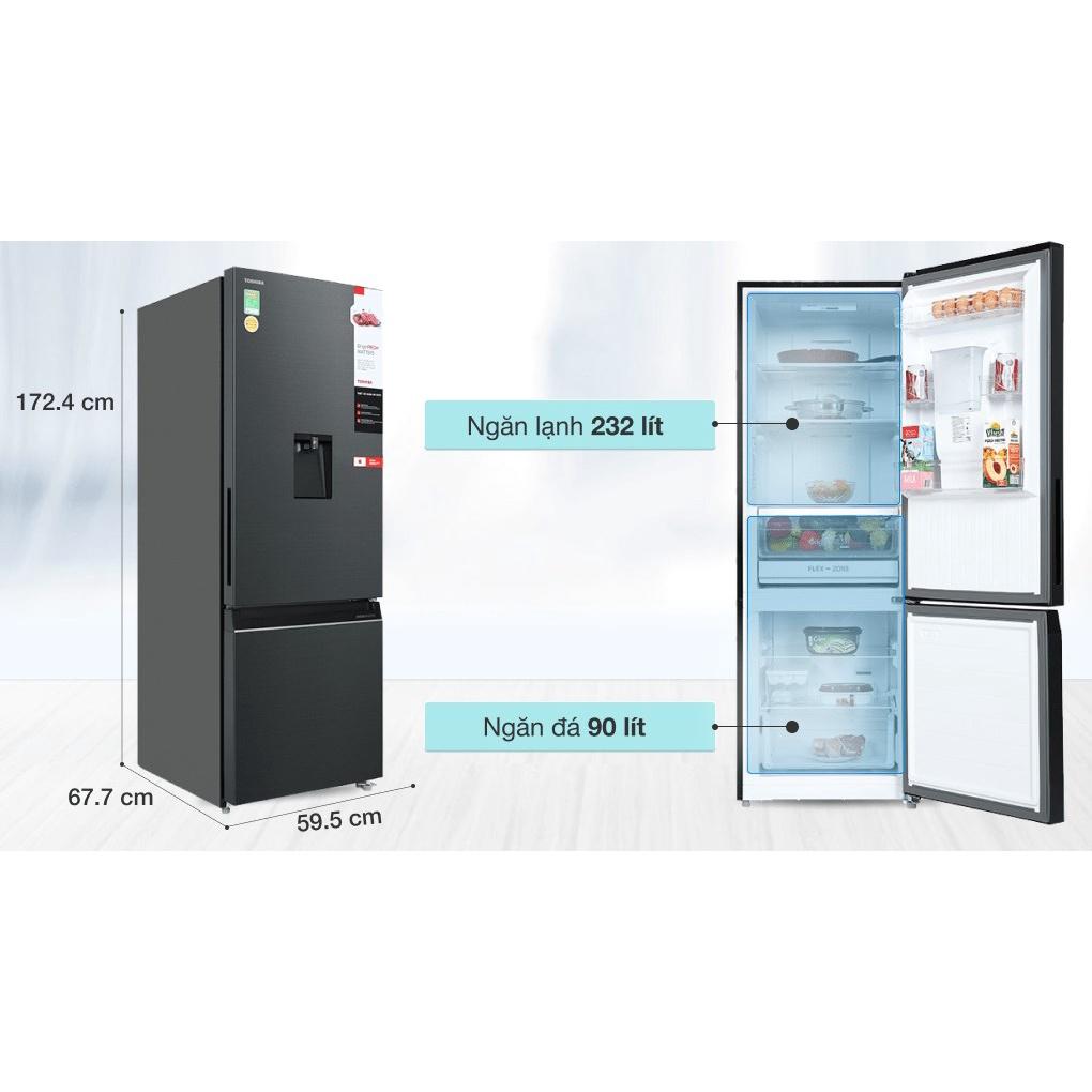 Tủ lạnh Toshiba Inverter 322 lít GR-RB405WE-PMV-MG - Hàng chính hãng