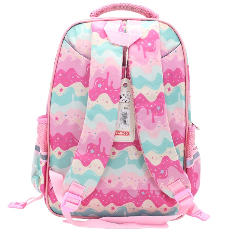 Ba Lô Học Sinh Cần Kéo 3 Ngăn - Hình Kem Mặt Cười - Hong Sheng 2021 - Màu Hồng