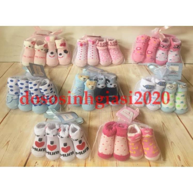 Vớ cho bé-Set 2 đôi Vớ sơ sinh túi lưới cho bé