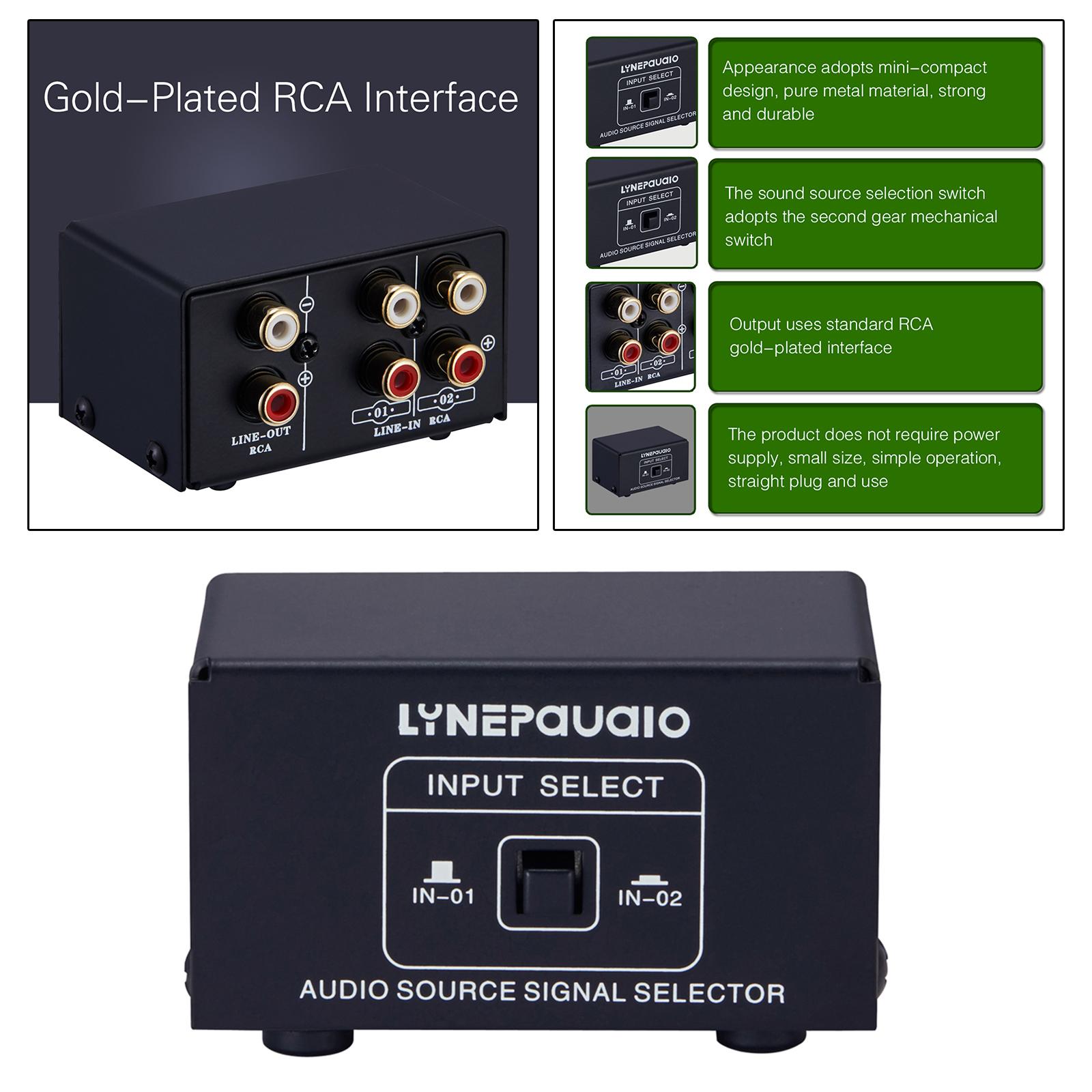 2 in 1 Out or 1 in 2 Out Audio Source Signal Selector, Switcher, Speaker, Audio Source, Switcher, Lossess