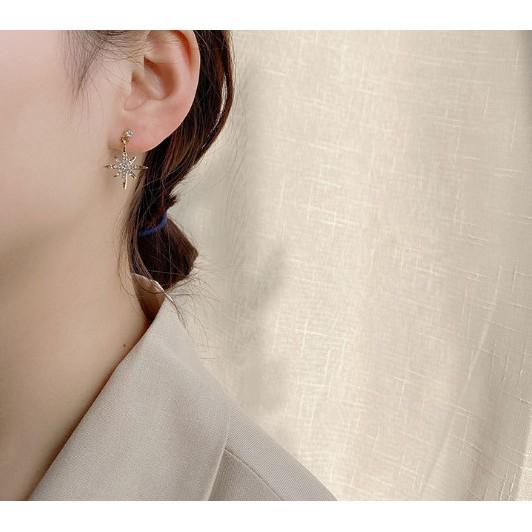 Hoa Tai Nữ Họa Tiết Trăng Sao Đính Đá, Phong Cách Trẻ Trung, BT06