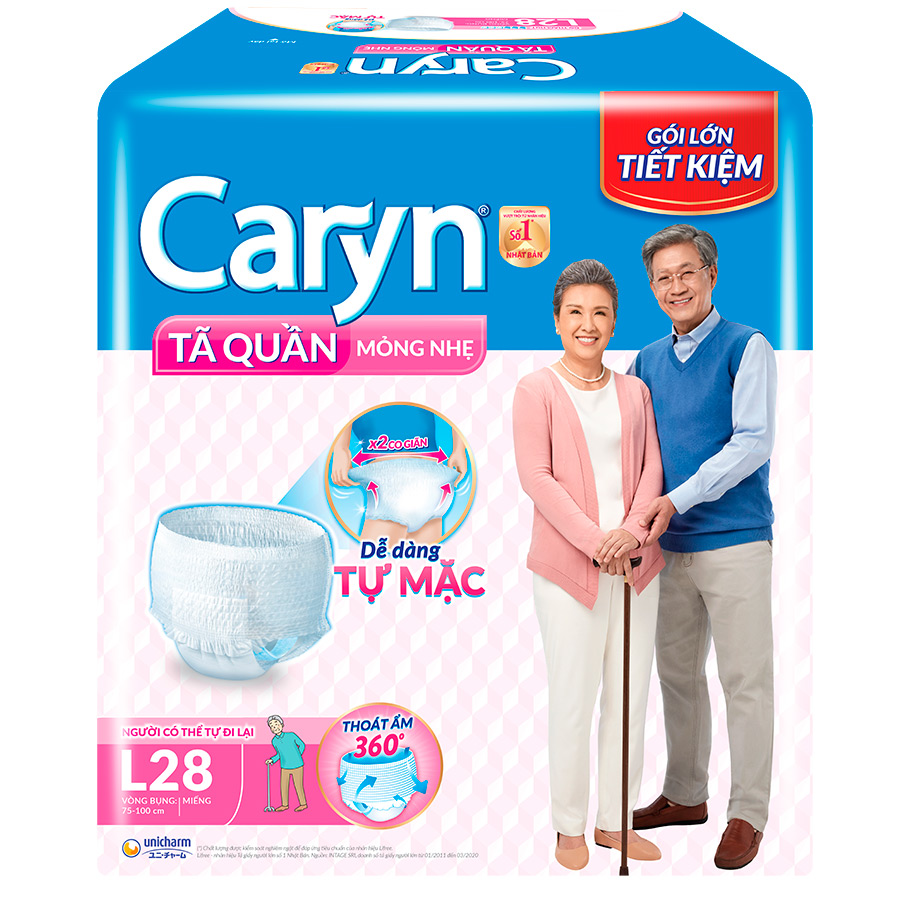 Tã Quần Caryn Loại Mỏng Nhẹ L28