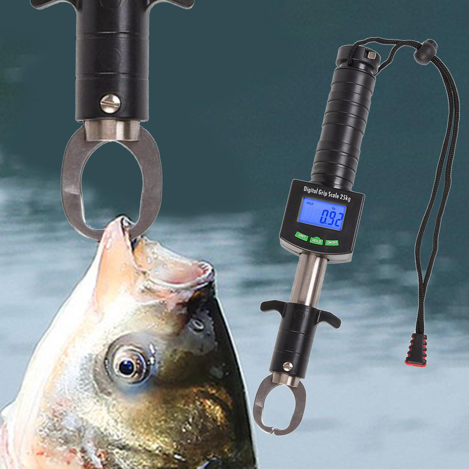 Fish Lip Gripper Fish Scales Professional Fish Holder Stainless Steel Fish Lip Grabber 55 Pound Fish Lip Grip Tool with Weight Scale