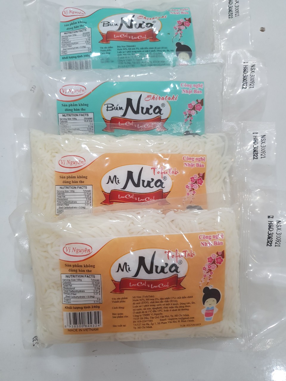 Combo 2 Gói Mì Nưa 2 Gói Bún Nưa Vị Nguyên 240Gram