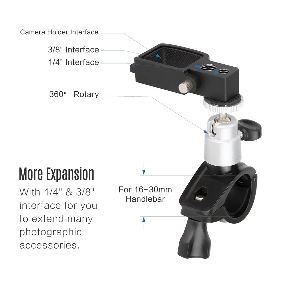 Giá đỡ Chân đế Xoay 360 ° cho Xe đạp Xe máy Phụ kiện mở rộng Tay lái
