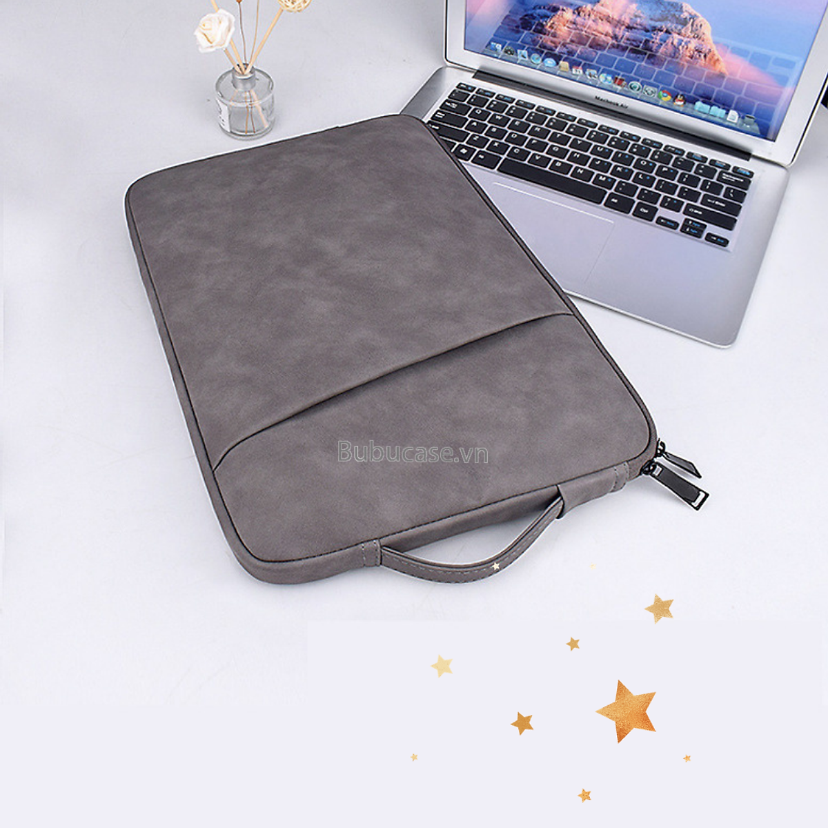 Túi Laptop 1 Dây Kéo - 1 Ngăn Phụ - Da Tổng Hợp - Quai Xách Đứng
