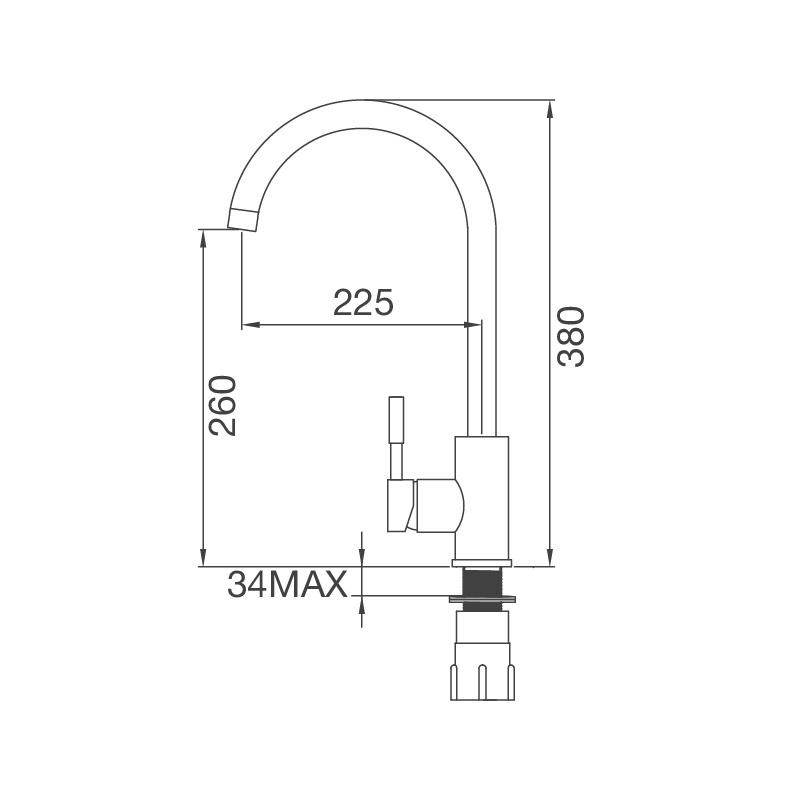 Vòi Rửa Chén Malloca K569-SN - 2 Nguồn Nóng Lạnh - Chất Liệu Inox 304 - Hàng Chính Hãng