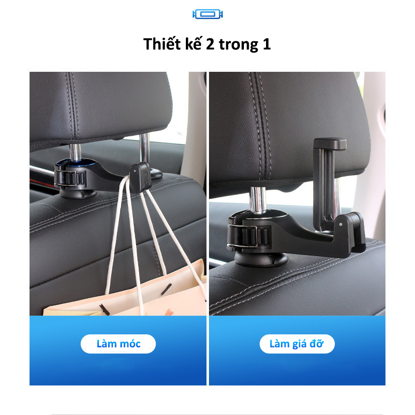 Móc treo ghế sau xe ô tô, thiết kế thông minh, dễ dàng lắp đặt và sử dụng- D1634
