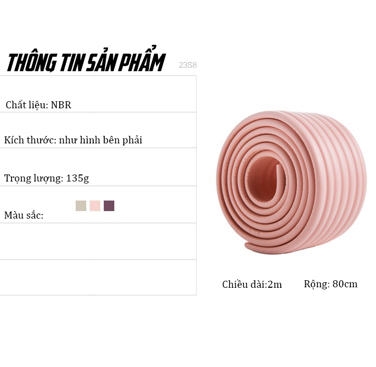 Miếng Dán Cao Su Bọc Cạnh Bàn Bảo Vệ Bé 8cmx2m Cao Cấp 2