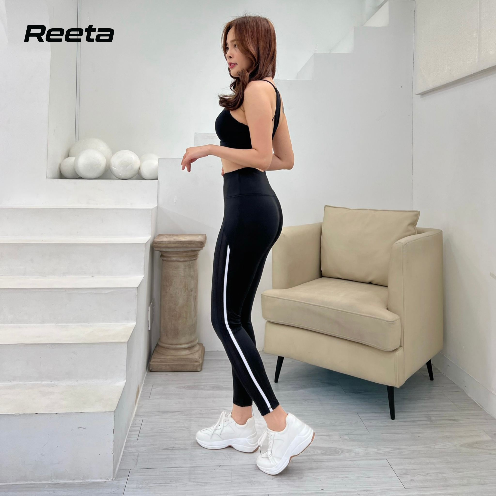 Quần legging dài nữ REETA cạp cao tôn dáng vải co giãn, chất thoáng mát, chiều chuộng mọi hoạt động tập luyện - A1780