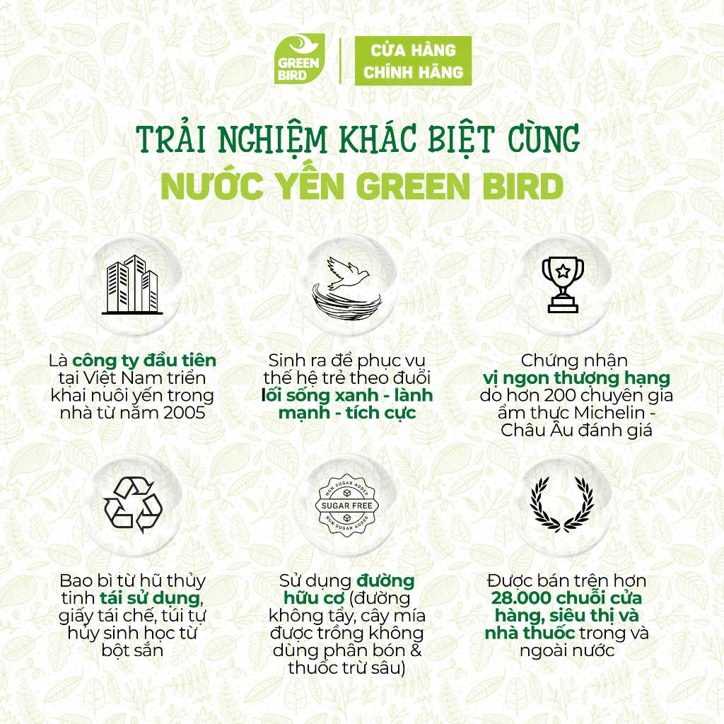 Nước Yến Chưng Đường Phèn Green Bird Bổ Dưỡng Tiện Lợi - Hũ 72g