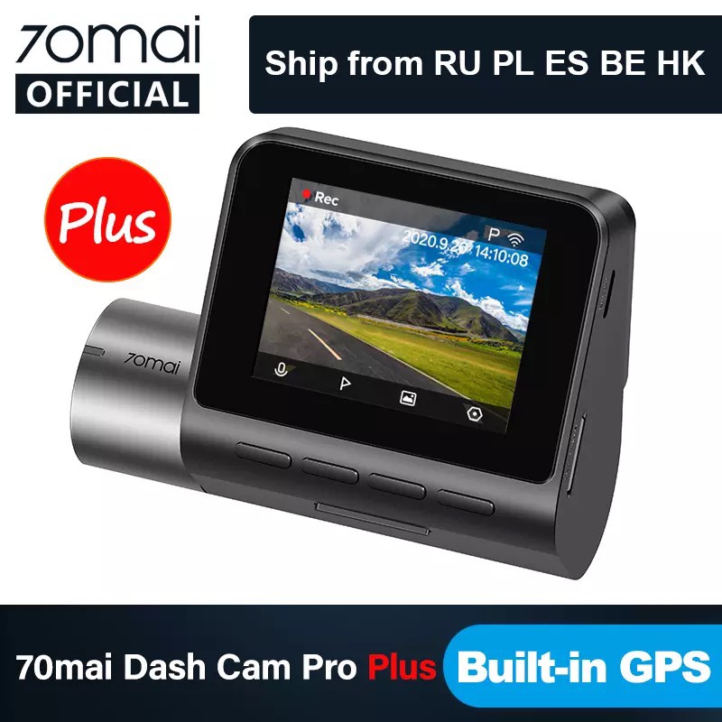 Camera hành trình 70mai Dash Cam Pro Plus , 70mai A500 Quốc tế , Tích hợp sẵn GPS , Cam hành trình xiaomi -Hàng Nhập Khẩu