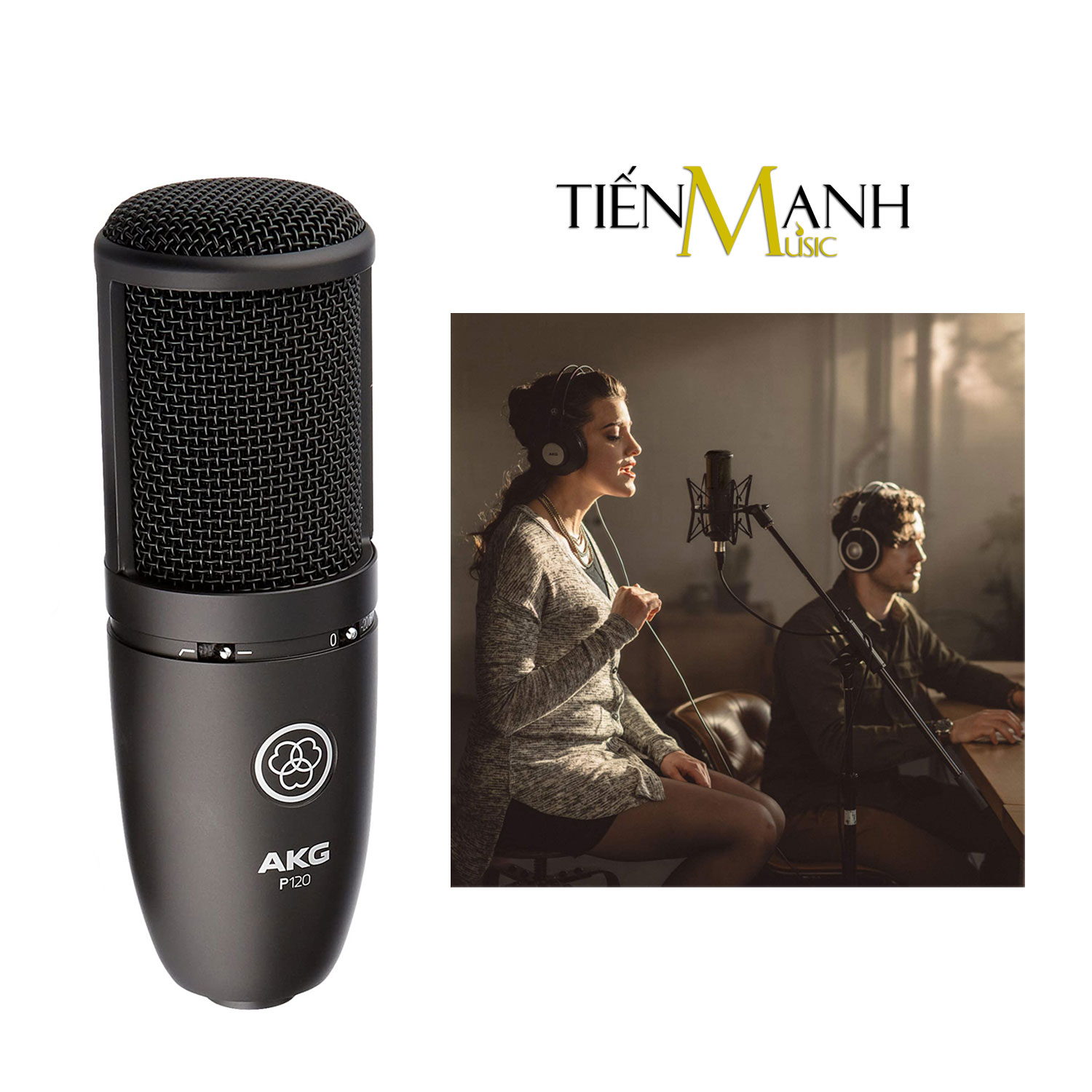 Micro AKG P120 Mic Condenser Thu Âm Phòng Studio, Biểu Diễn Chuyên Nghiệp, Microphone Vocal Cardioid Hàng Chính Hãng
