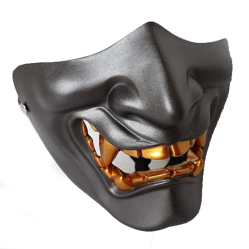 Halloween Bát Nhã Mặt Nạ Nửa Mặt Người Lớn Nhăn Mặt Ma Quỷ Mặt Nạ Chiến Thuật Kinh Dị