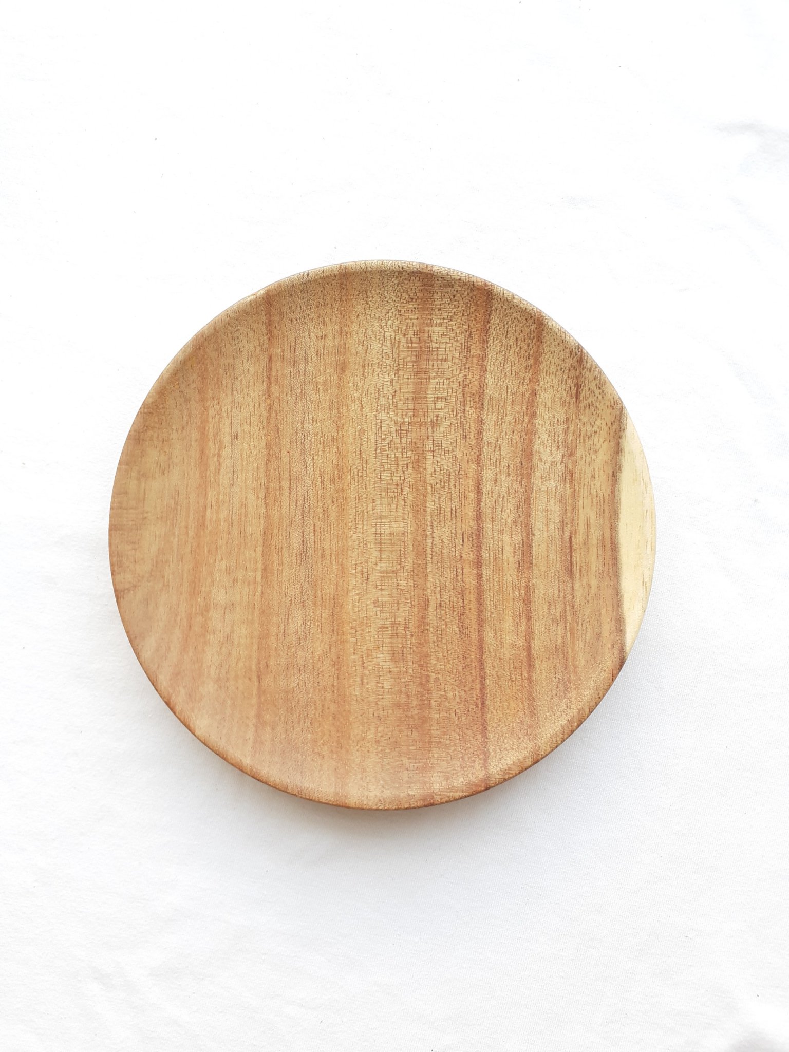 Bộ 3 đĩa gỗ KEO tròn 14 cm lót ly, cốc, đựng trái cây, hoa quả, đồ ăn