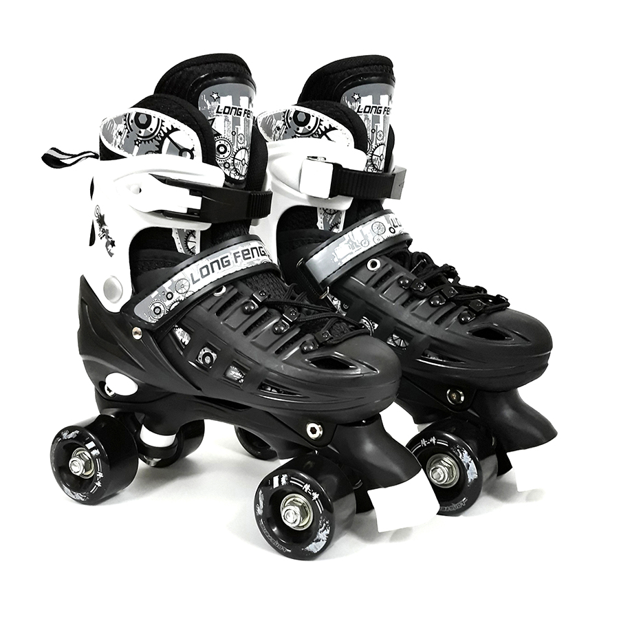 Giày Trượt Patin 2 Hàng Bánh Chính Hãng LongFeng Cho Trẻ Em Và Người Lớn – Đen – L 38-42