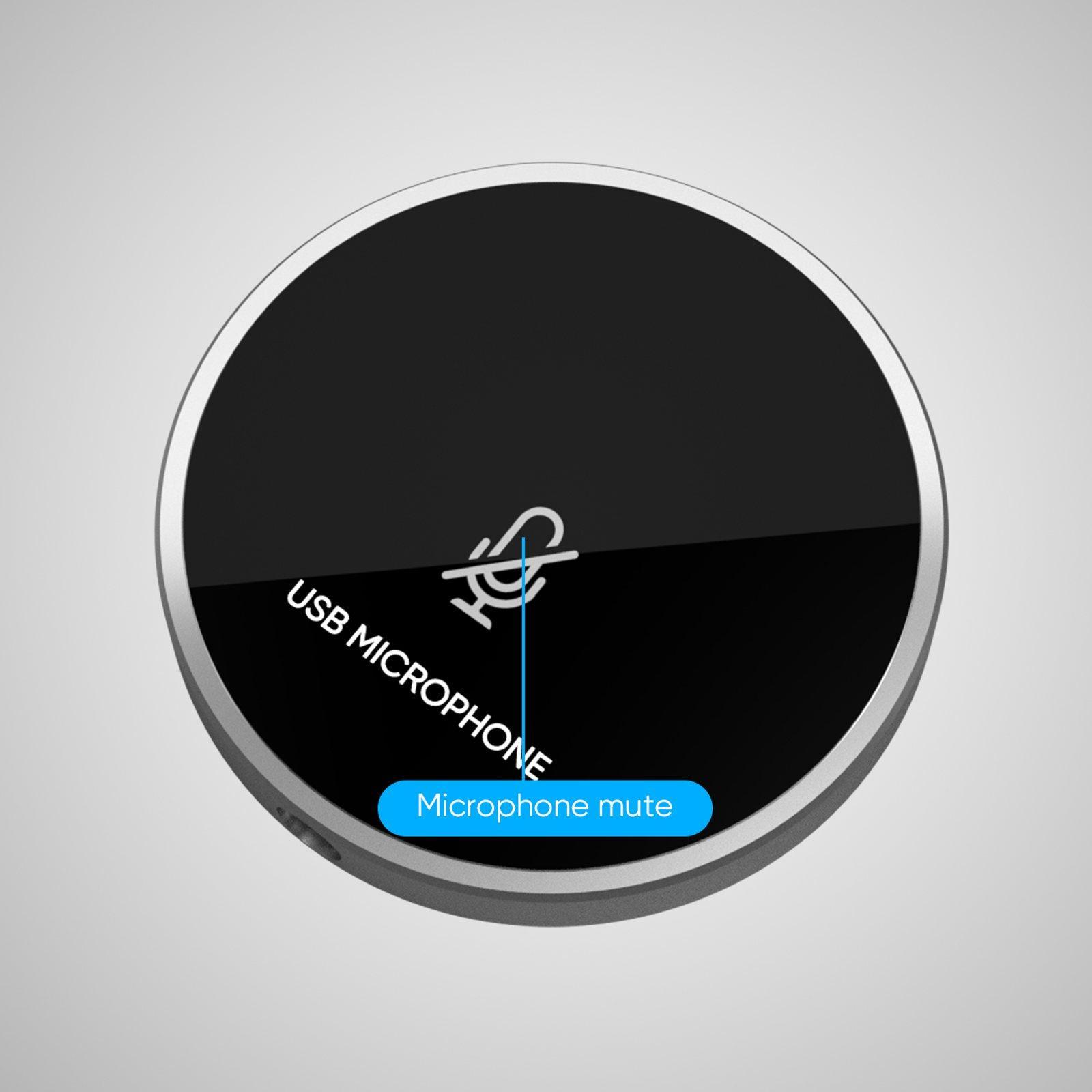 Conference Microphone Mute Plug and Play USB Mic Stereo for Laptop Gaming