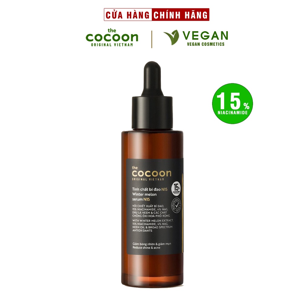 N15 - Serum tinh chất bí đao Cocoon 70ml 15% niacinamide sach mụn Thuần Chay