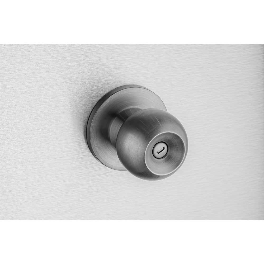 Ổ khóa cửa tay nắm tròn Huy Hoàng Con Voi EX05 cao cấp làm từ hợp kim inox màu bạc, lõi khóa đồng vàng, chìa vi tính, dành cho cửa thông phòng, cửa vệ sinh