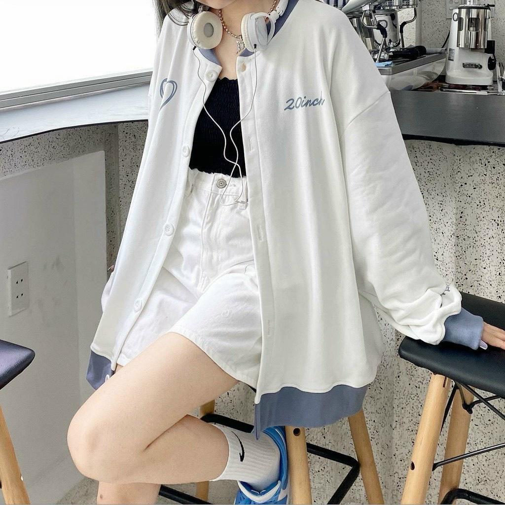 Áo Khoác Cardigan 20inch Kiểu Nút Gài Vải Thun Nỉ Ngoại Phong Cách Ulzzang Học Sinh Hot Trend Mới