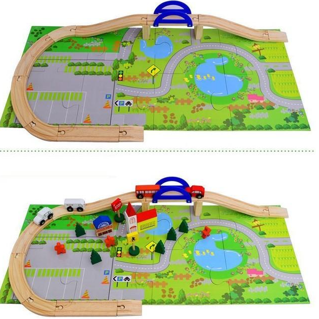 Đồ chơi gỗ lắp ráp mô hình giao thông cao tốc