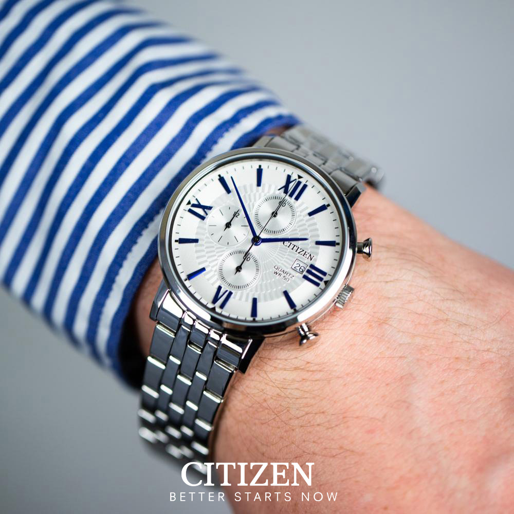 Đồng Hồ Nam Citizen Dây Thép Không Gỉ AN3610-71A - Mặt Trắng