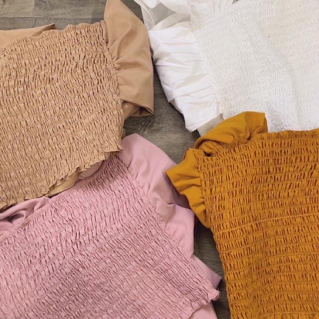 Áo kết nơ ngưc, lưng bo thun siêu xinh