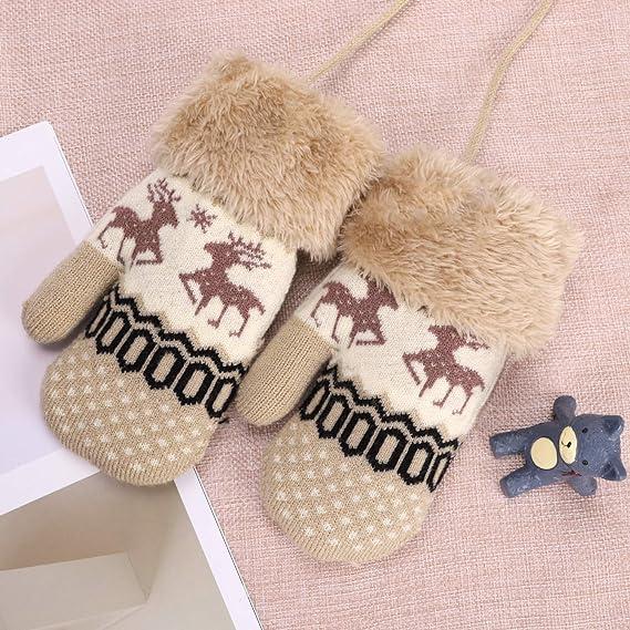 Găng tay dệt kim phát hiện găng tay mùa đông sưởi ấm găng tay đầy đủ doigts nhiệt sang trọng lót găng tay ngoài trời găng tay thể thao trường trượt tuyết trượt tuyết cho bé gái