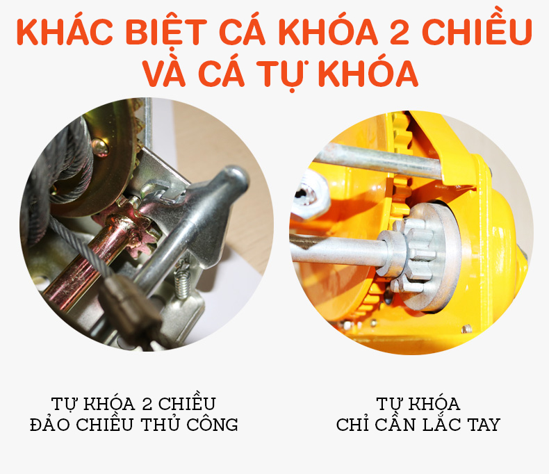 Tời quay tay 1400LBS- tải trọng nâng 635kg, cáp 8m