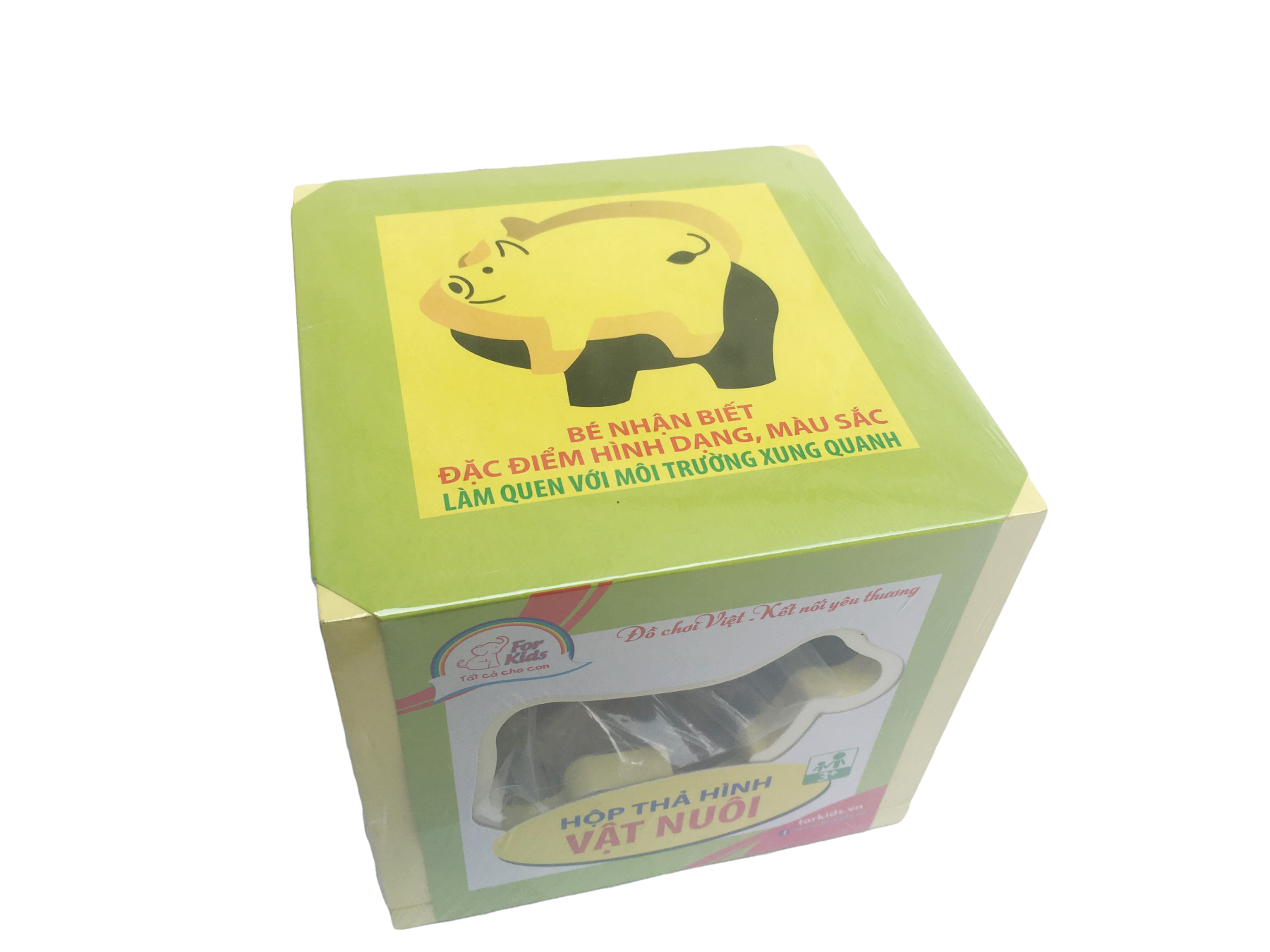 Hộp thả hình vật nuôi đồ chơi nhận hình cho bé, đồ chơi gỗ giáo dục thông minh, bé học các con vật nuôi thân thuộc