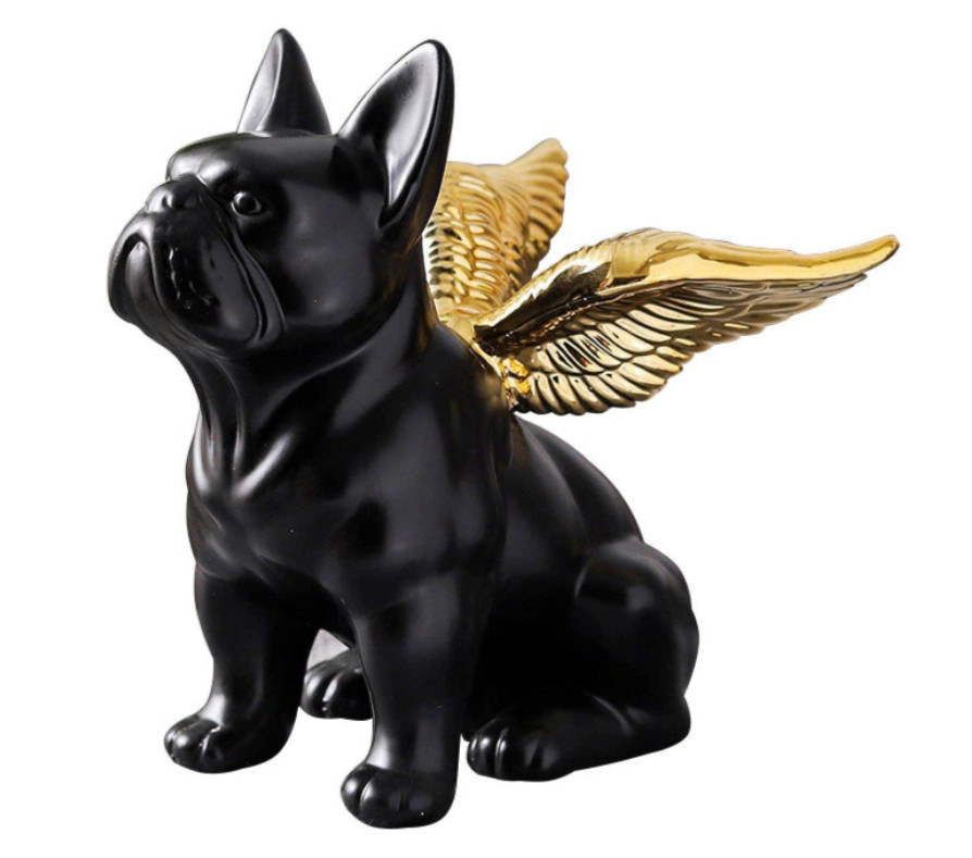 Tượng chú chó tài lộc Angle Black Bull