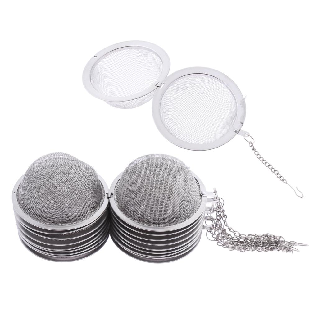 Set 10 Quả Bóng Lưới Lọc Trà Bằng Thép Không Gỉ - Tùy Chọn Kích Thước