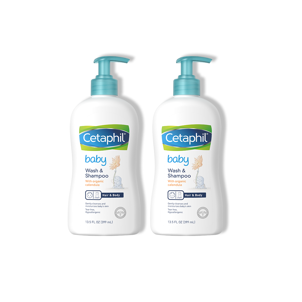 Combo 2 Sữa tắm gội dịu lành cho bé Cetaphil Baby Wash & Shampoo with Organic Calendula 400ml/chai