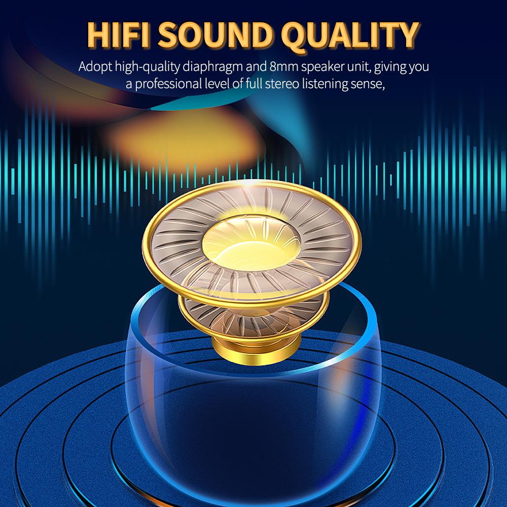 F9-5C BT5.0 True Wireless Headphones In-ear Sports Earbuds with Intelligent Fingerprint Touch Control