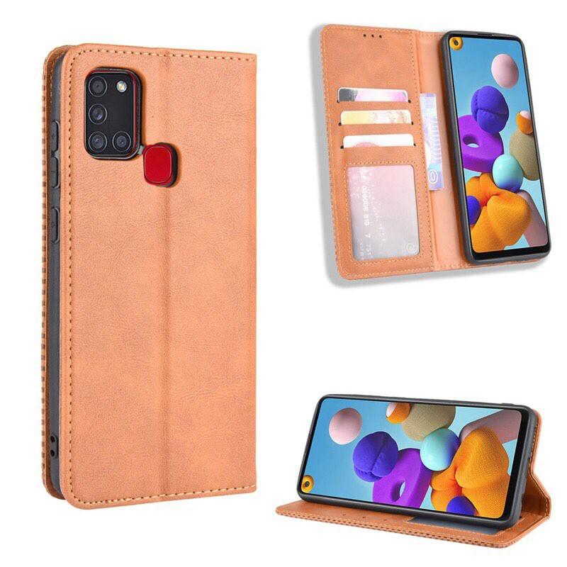 Bao da dạng ví Samsung Galaxy A21s kiểu dáng sang trọng, ngăn đựng thẻ tiện lợi