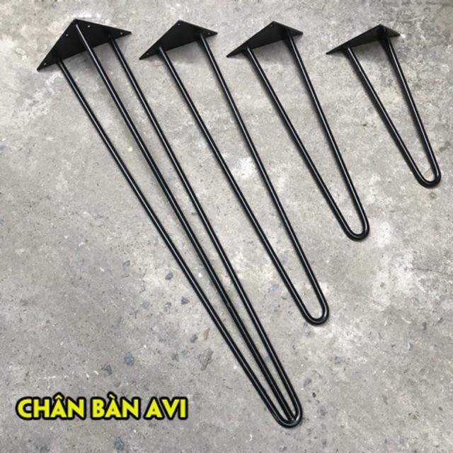 Chân bàn hairpin cao 30cm (loại 2 thanh sắt),sơn tĩnh điện tặng kèm ốc vít