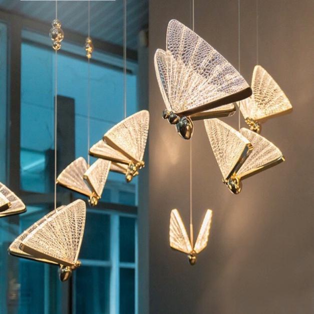 Đèn thả bướm trang trí,decor phong thái hiện đại,trẻ trung DT