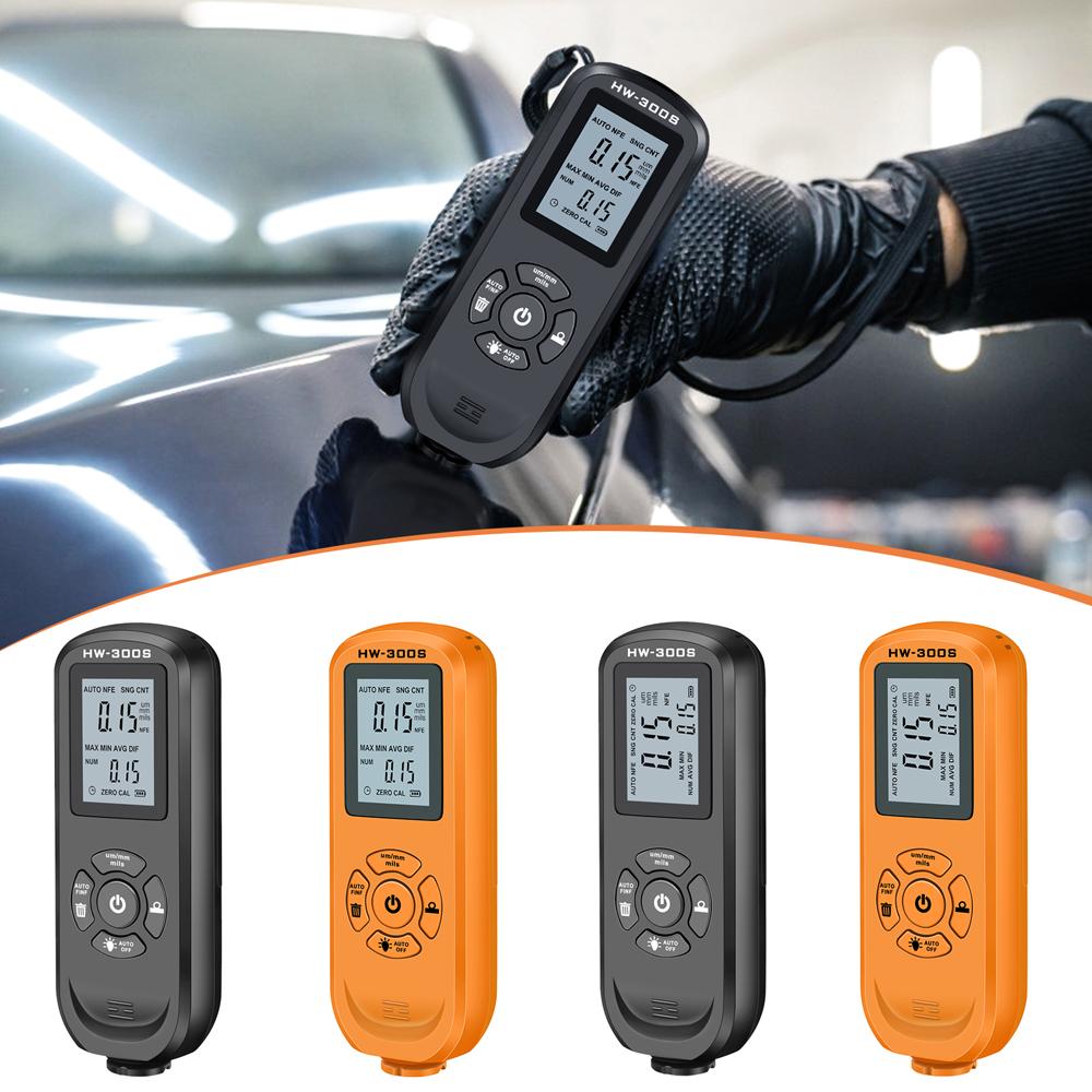 0-2000UM Thickness Gauge High Precise LCD Digital Automobile Film Thickness Meter Car Paint Coating Thickness Tester Three Probe Modes Units Switching with Data Statistical Zeroing Calibration and Automatic Shutdown Function