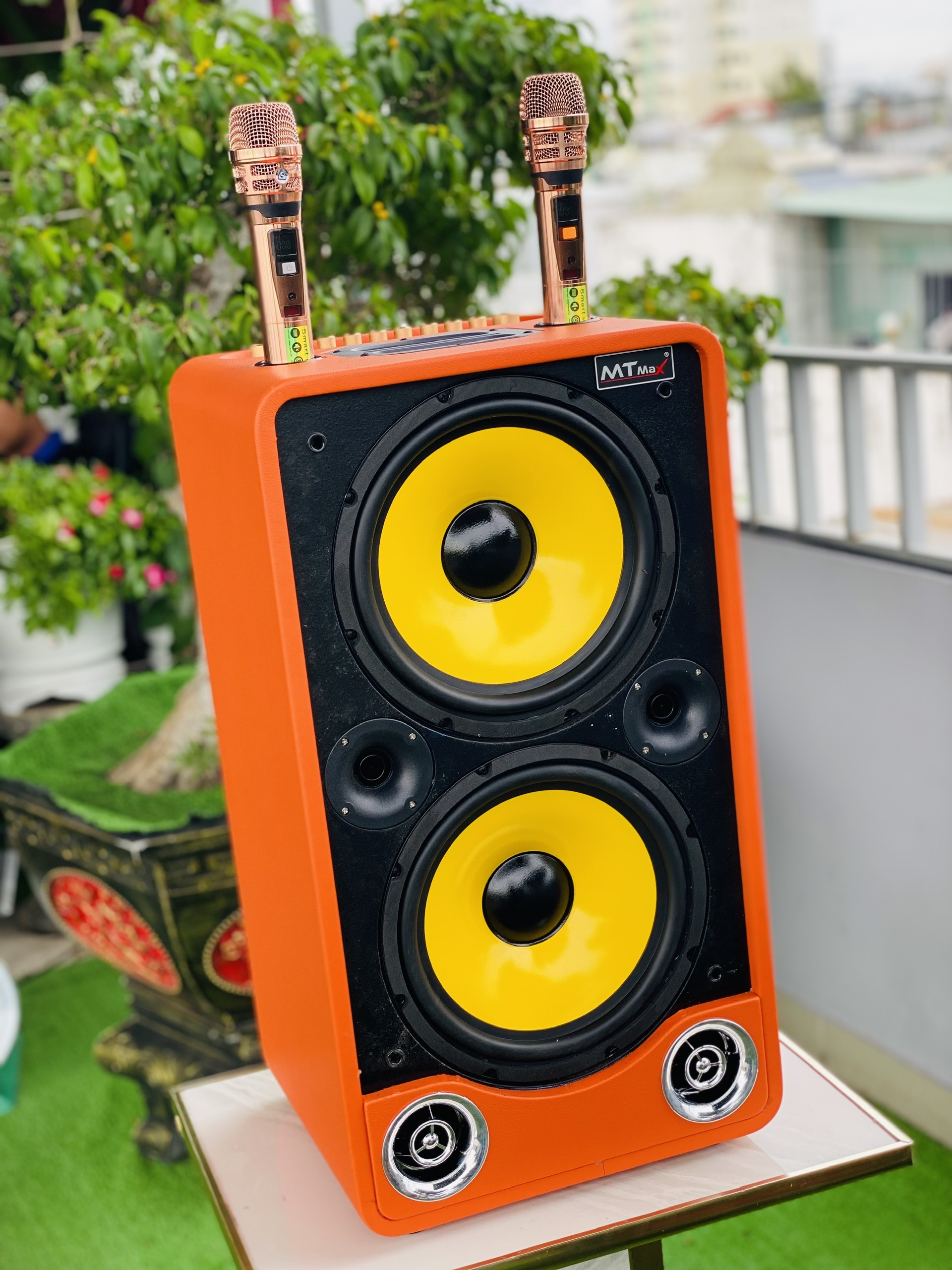 Loa Karaoke Xách Tay L2 Pro Công Suất 600W  Bass Đôi 25 Kèm 2 Micro Không Dây Hợp Kim Hát Nhẹ Âm Sâu Hàng Nhập Khẩu