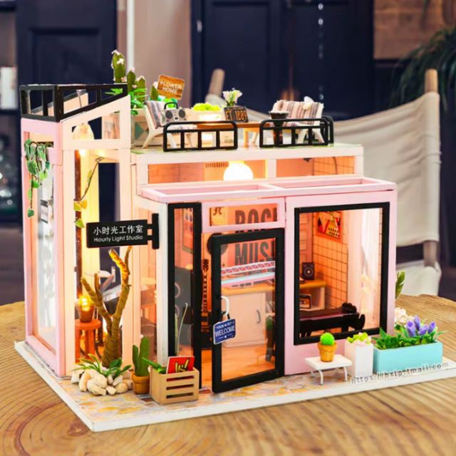 Mô hình nhà gỗ búp bê Dollhouse DIY - M903 Hourly Light Studio