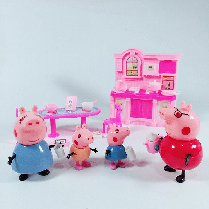 Đồ chơi mô hình nhà bếp của những chú heo màu hồng dành cho bé gái