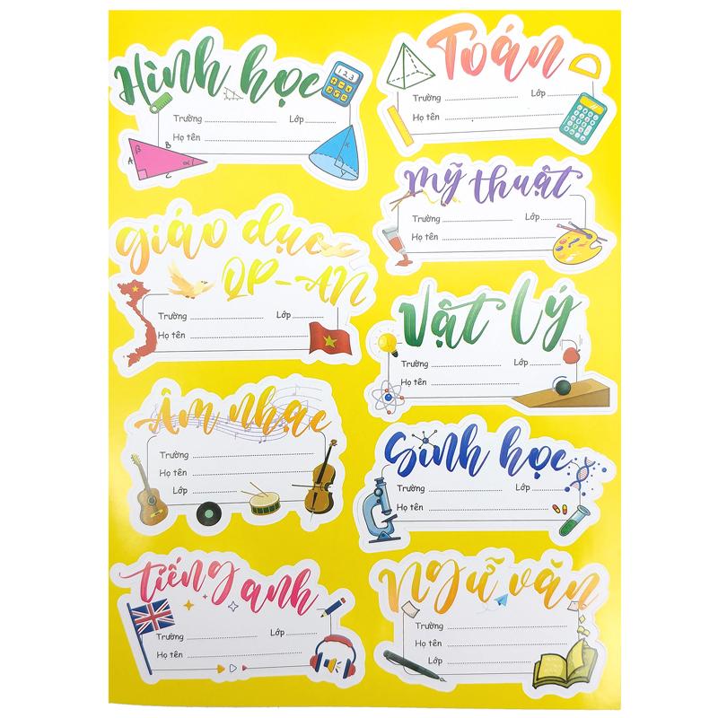 Bộ 3 Sticker Nhãn Vở Môn Học - Teenage NV-04