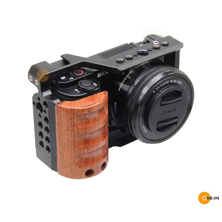 Cage For Sony ZV-E10 Khung kèm báng gỗ mẫu mới 2022 dành cho Sony