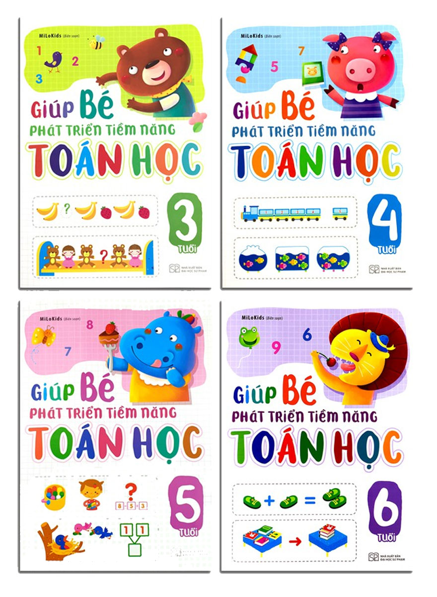 Combo Giúp Bé Phát Triển Tiềm Năng Toán Học 3 - 6 Tuổi (Bộ 4 Cuốn) - ML