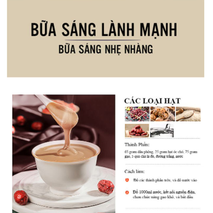 Máy làm sữa đa năng, động cơ cực khỏe, công nghệ chống tràn thông minh, chức năng vệ sinh máy cực kì tiện lợi-Công suất 700W